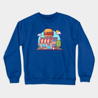 Burger Shop Cartoon Crewneck Sweatshirt